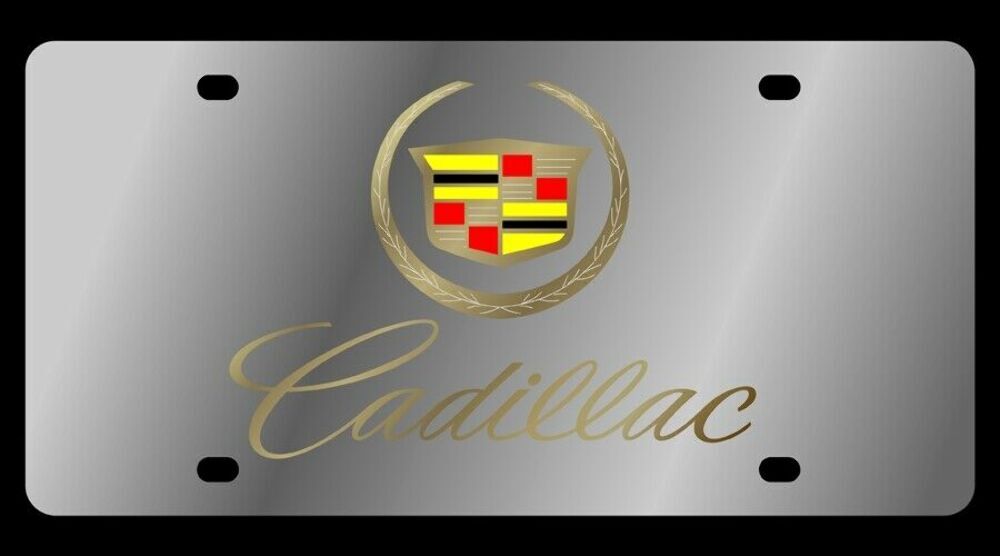 Eurosport Daytona 1203-2 Cadillac Script Stainless Steel License Plate