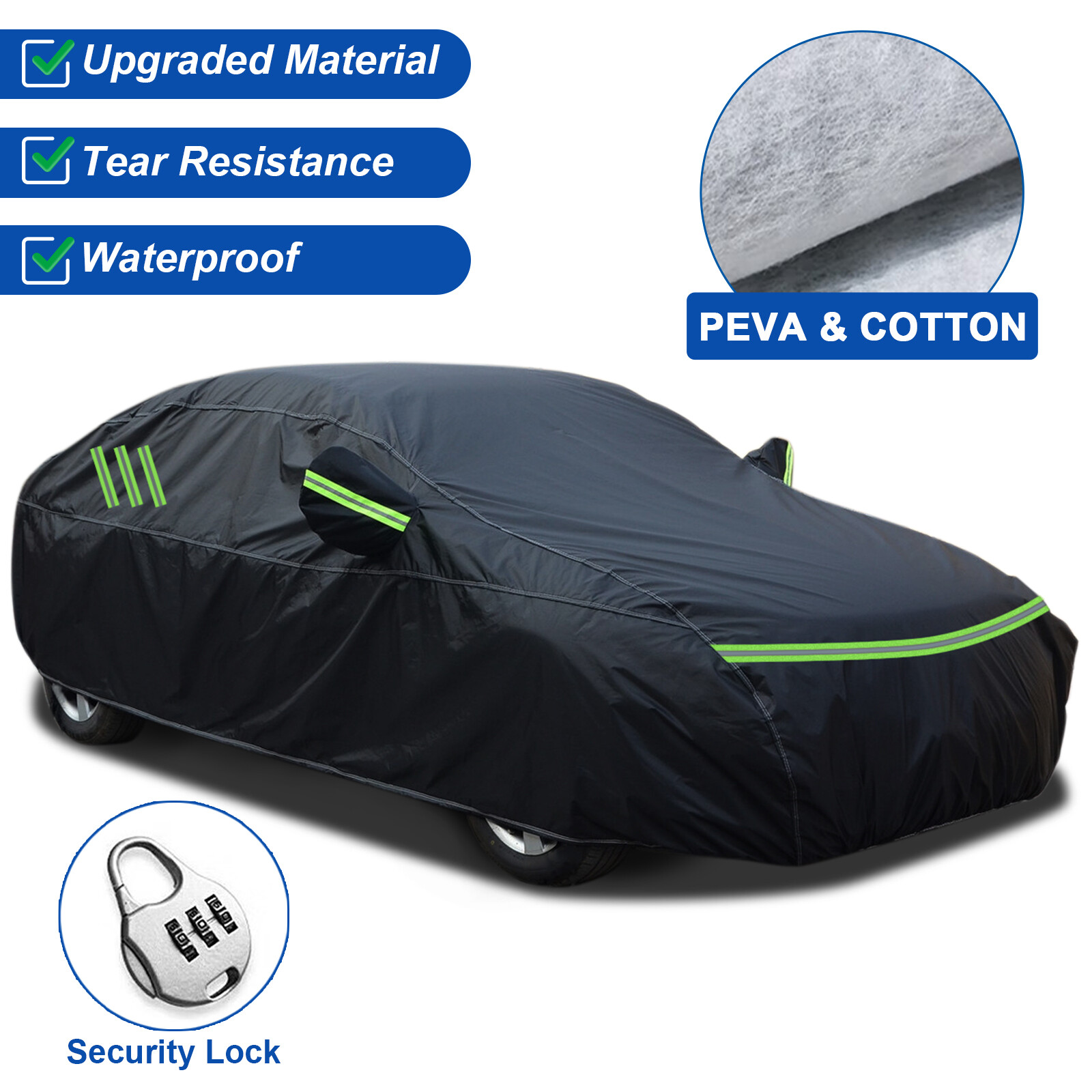 For Honda Accord Waterproof 6 Layer Car Cover W/ Lock PEVA&Liner