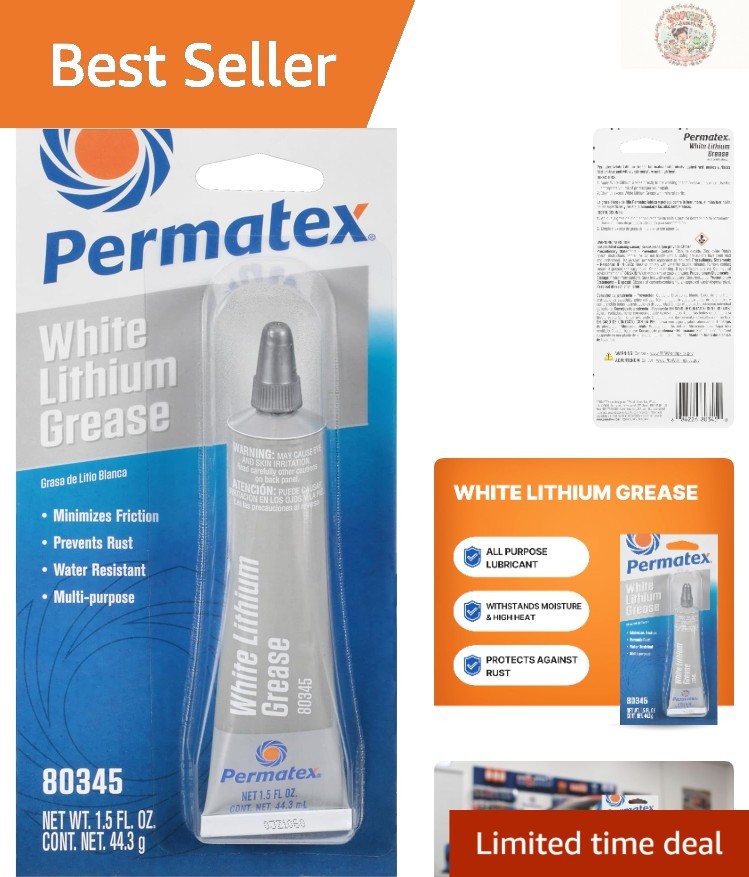 All-Purpose 1.5 oz. White Lithium Grease for Metal & Plastic Applications