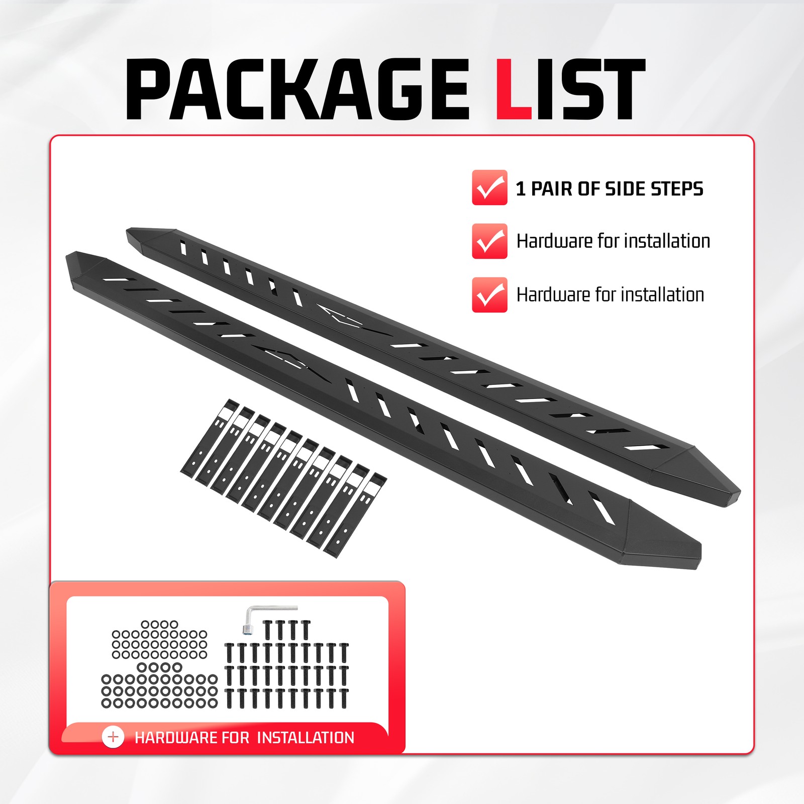 Running Boards Side Steps Nerf Bar For 2024-2026 Tesla Cybertruck 2Pcs