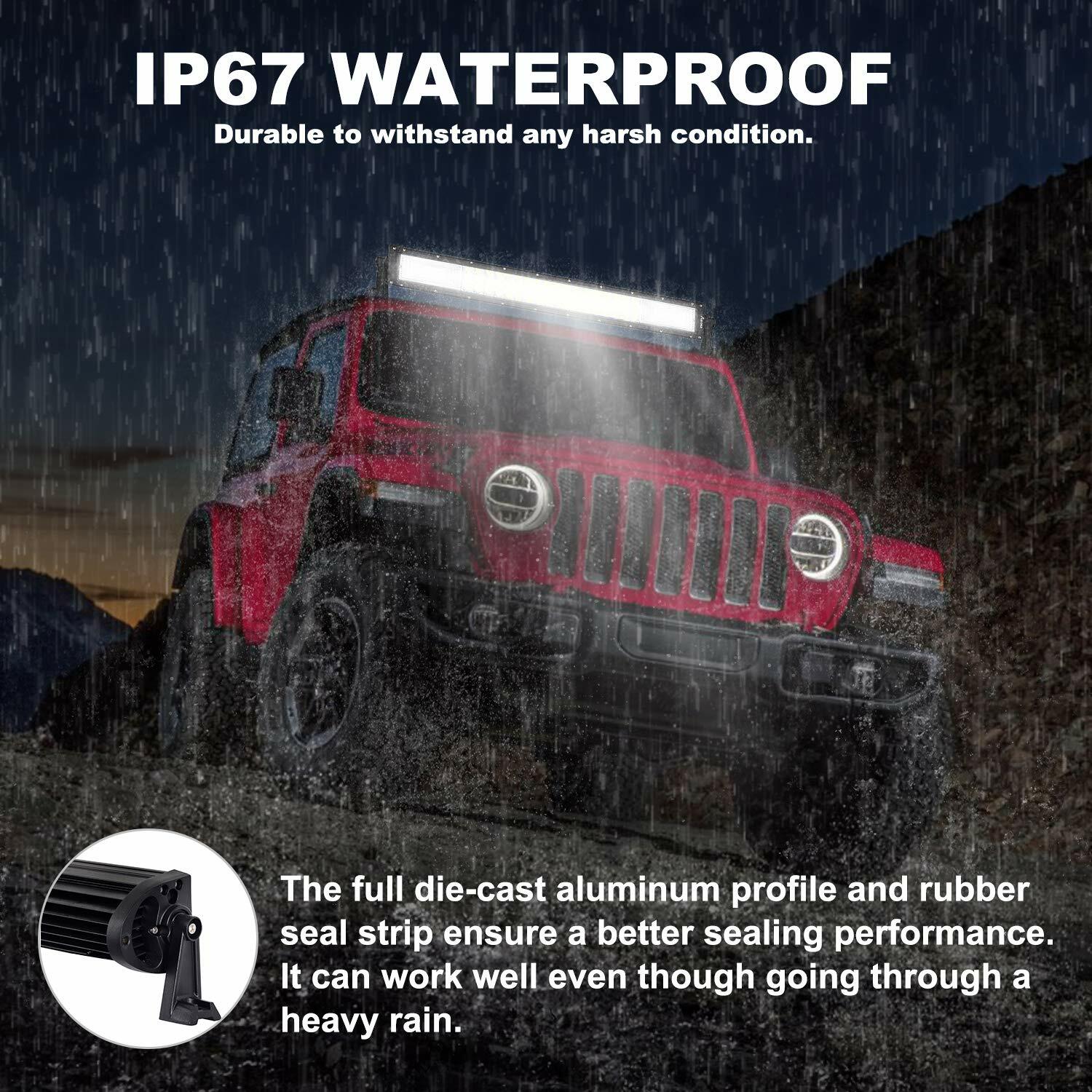 34 Inch LED Work Light Bar Tri Row Spot Flood Combo Truck SUV ATV 4WD 32″