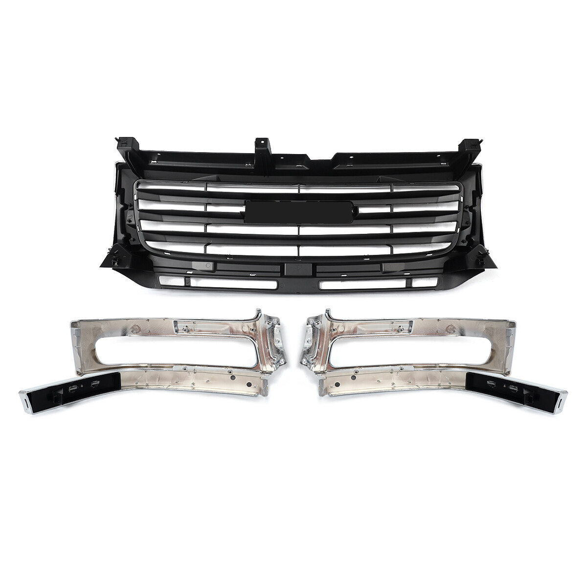 For GMC Sierra 2500/3500 HD 2003-2007 Front Upper Grille Black w/Chrome Shell