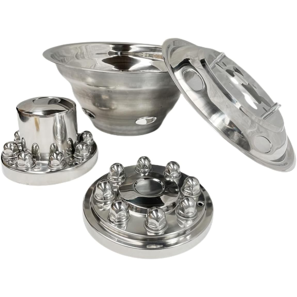 17″ 8 Lugs 5 Hand Holes Wheel Simulator Stainless Steel For 2003-2021 Dodge 3500