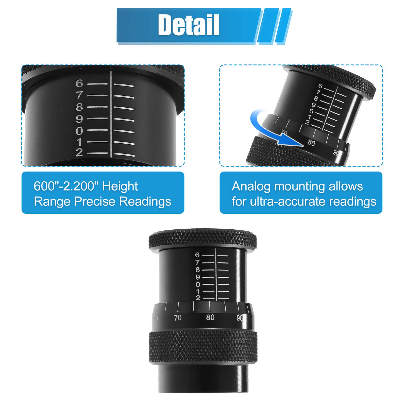 Universal Car Valve Spring Height Micrometer Measurer Metal Black Pack of 1