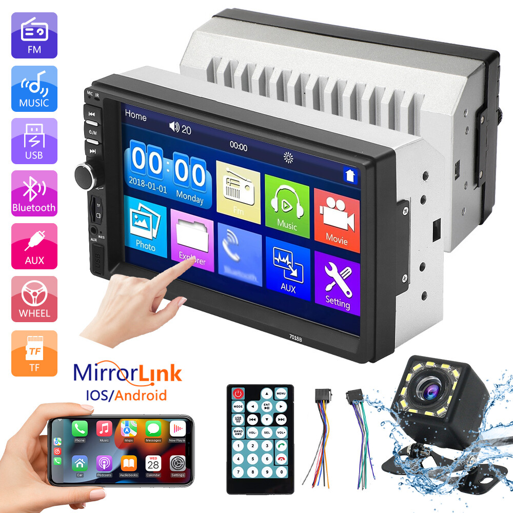 7″ For Apple Carplay Android Car Stereo Radio MP5 Player Double 2DIN Bluetooth
