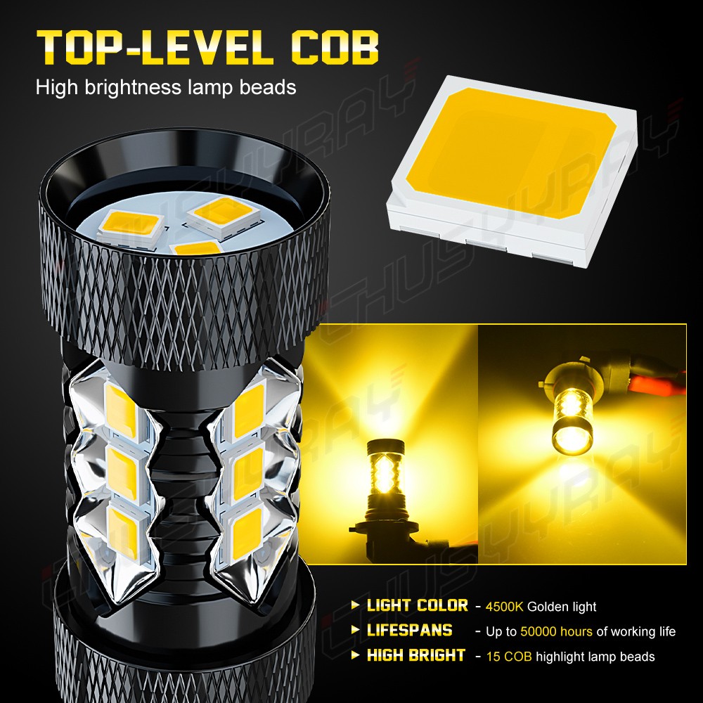 9005 LED Car Fog/Driving Light 3500K Amber 80W Bulbs For Toyota Tundra 2007-2013