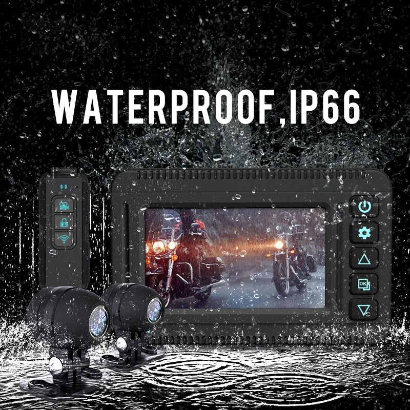 3Inch 2K Motorcycle Dash Cam GPS Navigation Wifi Waterproof IPX66 Video Recorder
