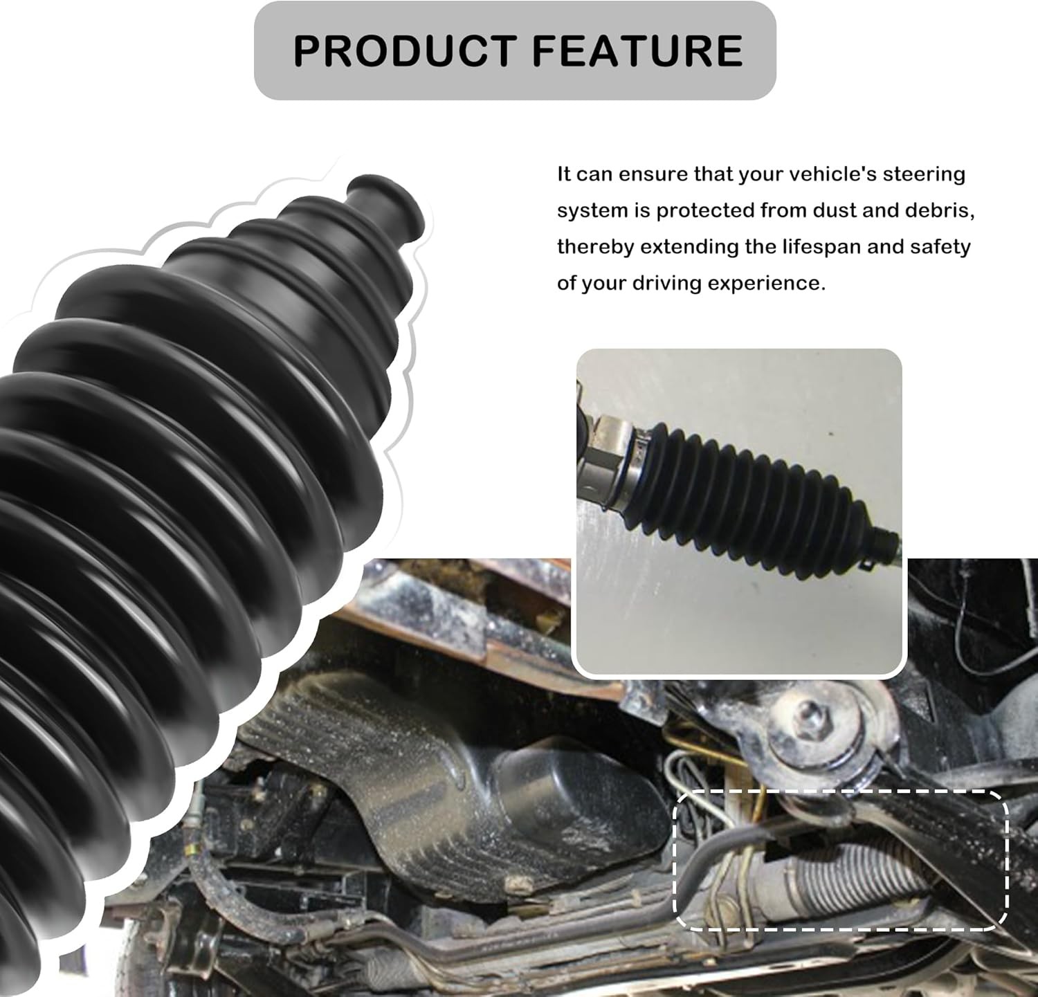 Steering Rack Pinion Boot Kit Inner Tie Rod Bellow Customized For Subaru Vehicle