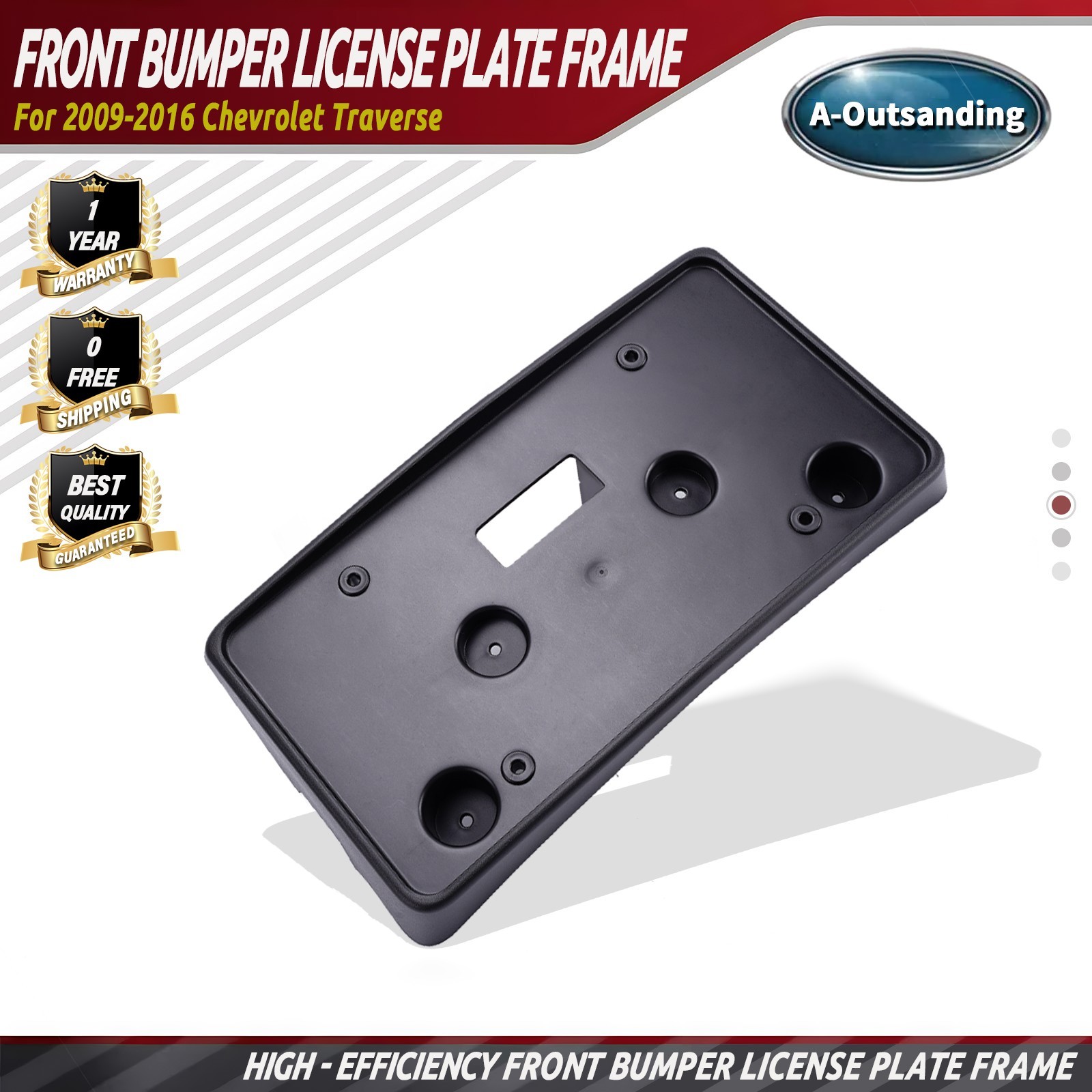 Front License Plate Frame Tag Holder Bracket For 2009-2012 Chevrolet Traverse