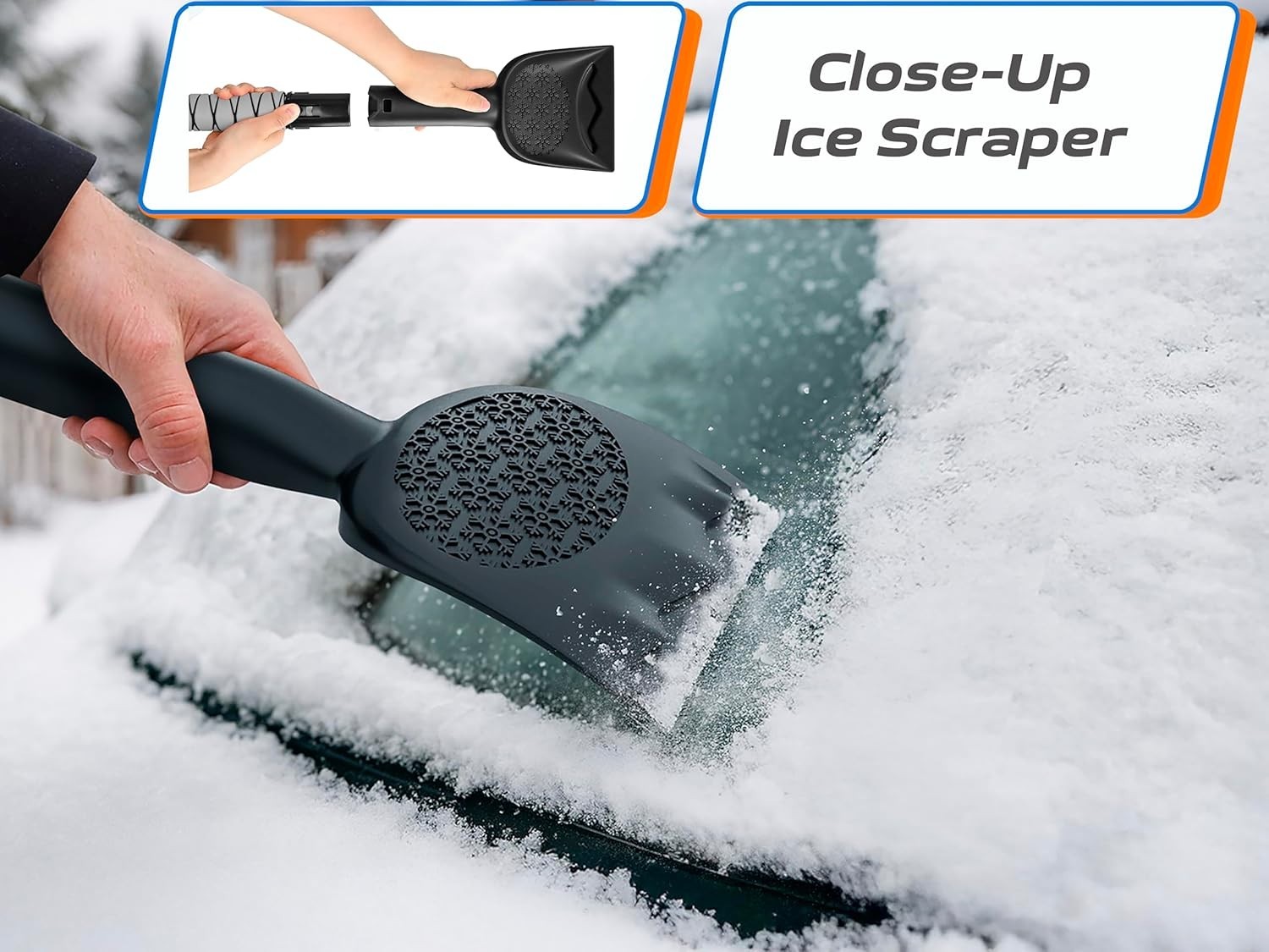 Effortless 42.4” Extendable Snow Brush & Ice Scraper for Safe Winter Driving