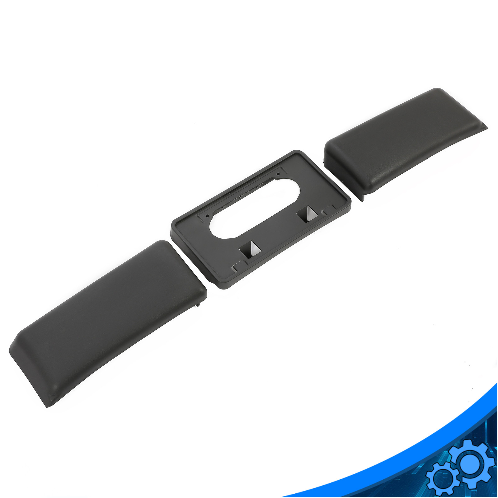 For Ford F-150 09-14 Front Bumper License Plate Bracket Guards Pads Cap Black