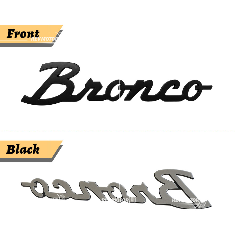 3PCS Matte Black Tailgate Fender Classic Emblem Badge for 2021-2024 Bronco SET