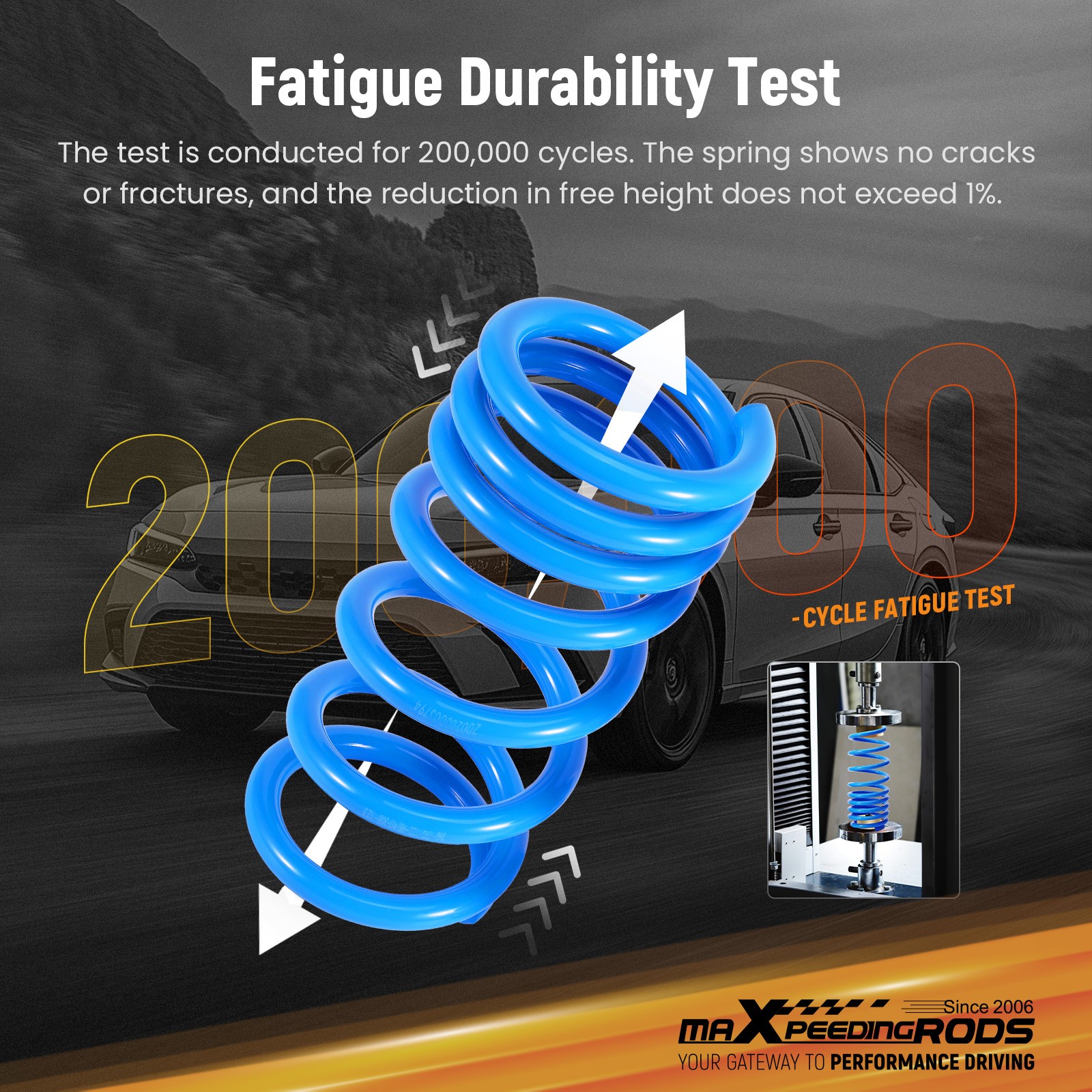 MaXpeedingrods Front & Rear Lowering Springs for Ford Mustang (S550) 2015-2023