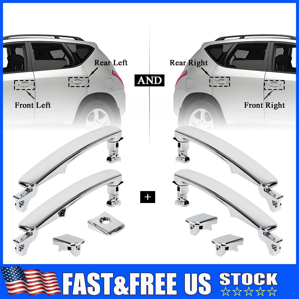 Front Rear Left/Right Side Outside Exterior Chrome Door Handle For Nissan Rogue