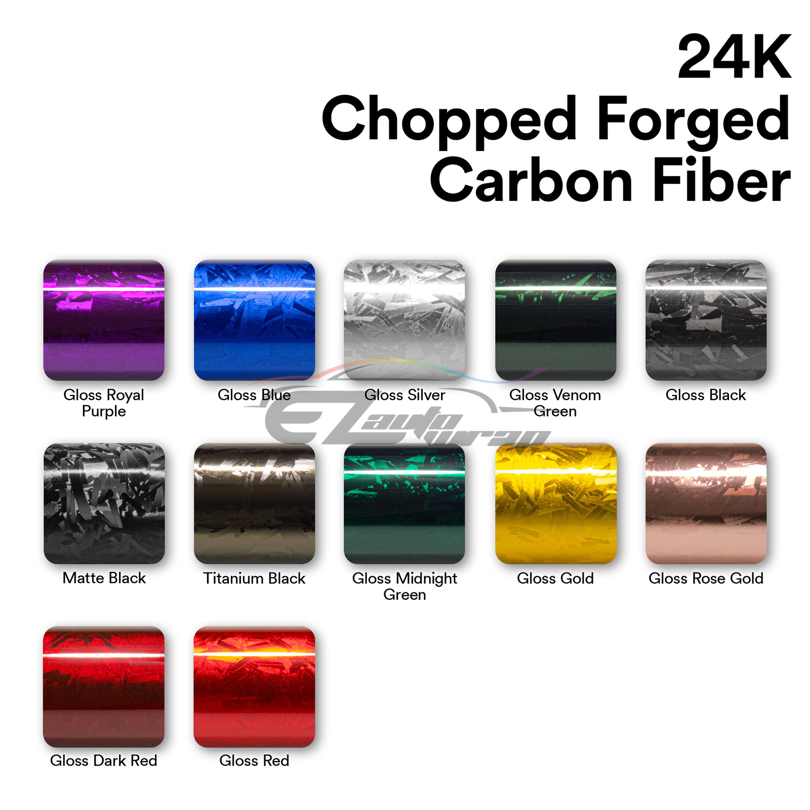 24K Chopped Forged Carbon Fiber Gloss Venom Green Vinyl Wrap Sticker Decal Sheet