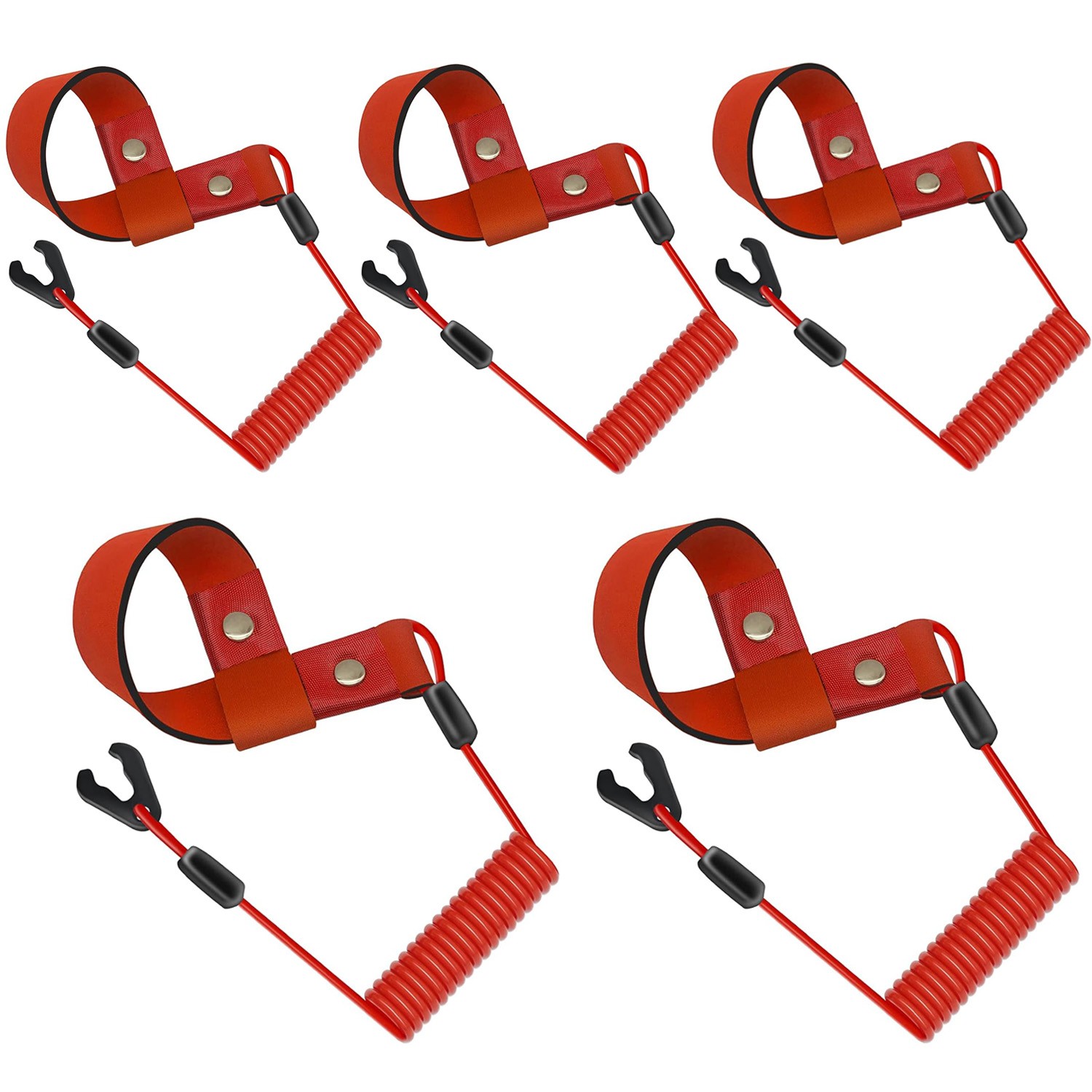 5 x Stop Kill Safety Key Lanyard for Yamaha Jet Ski All Years EW2-68348-00-00