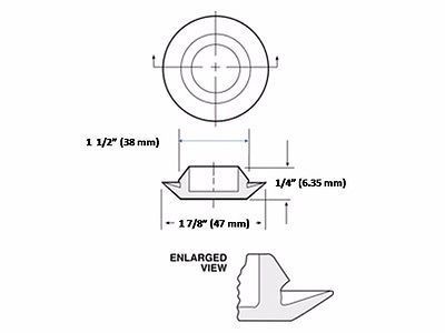 1-1/2″ Flush Mount Black Plastic Body and Sheet Metal Hole Plug Qty 1 1.5 Inch