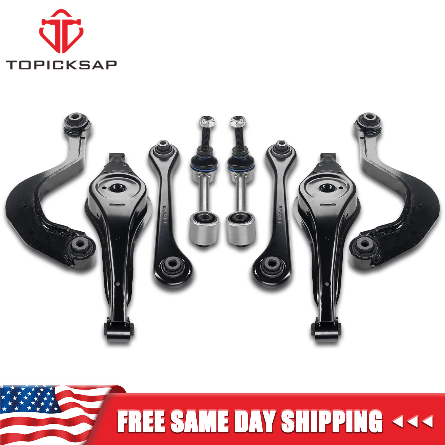 8Pcs Rear Upper Lower Control Arm w/ Bushing for Audi A3 VW Jetta Passat Tiguan