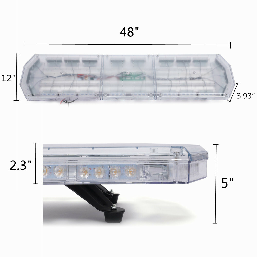48″ 88 LED Strobe Light Bar Amber Emergency Warn Beacon Tow Truck Response 12V