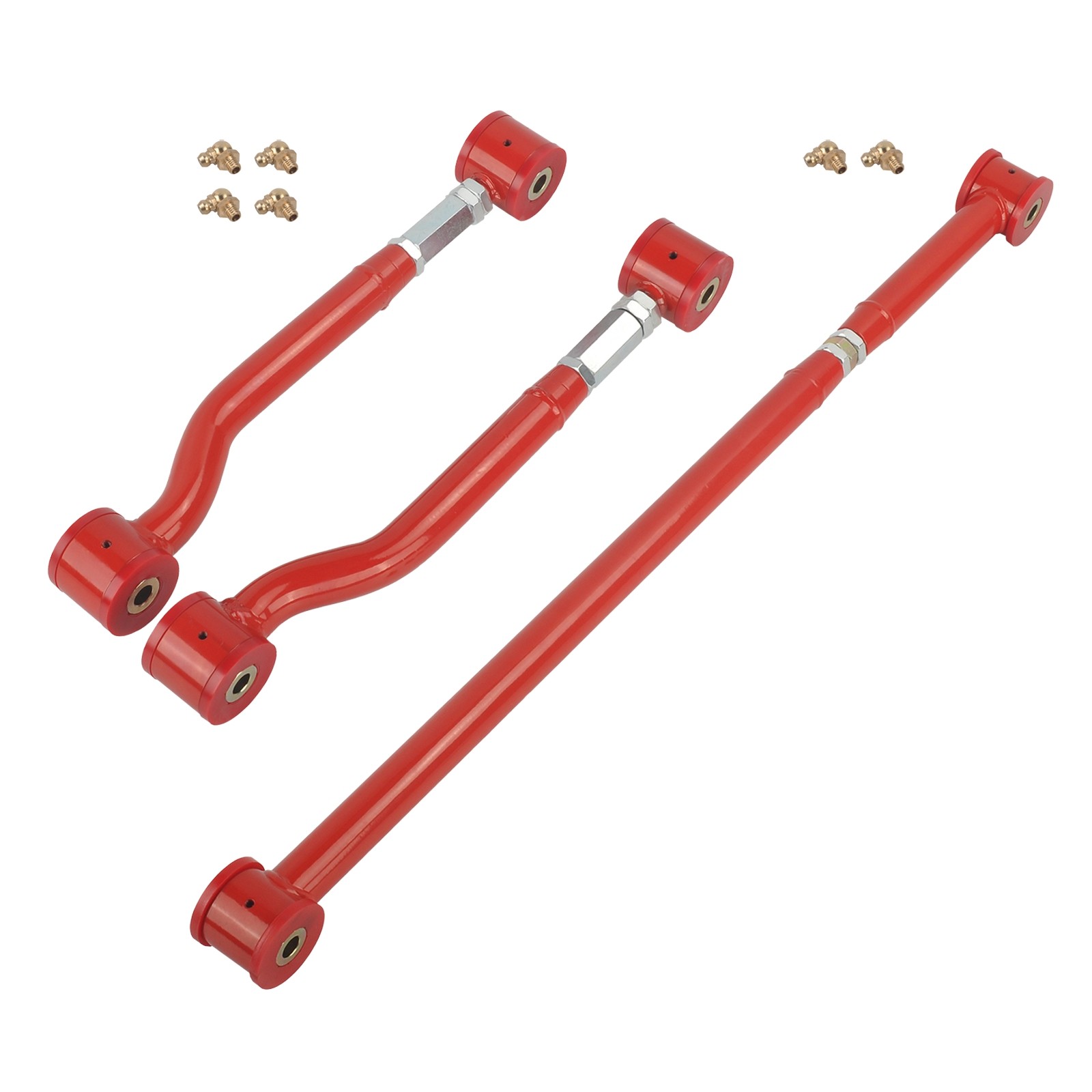 For 2000-2006 GM SUV Red Adjustable Rear Upper Control Arms & Rear Track Bar