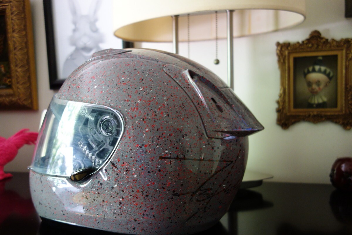 “Untitled” original painted motorcycle helmet by Futura
