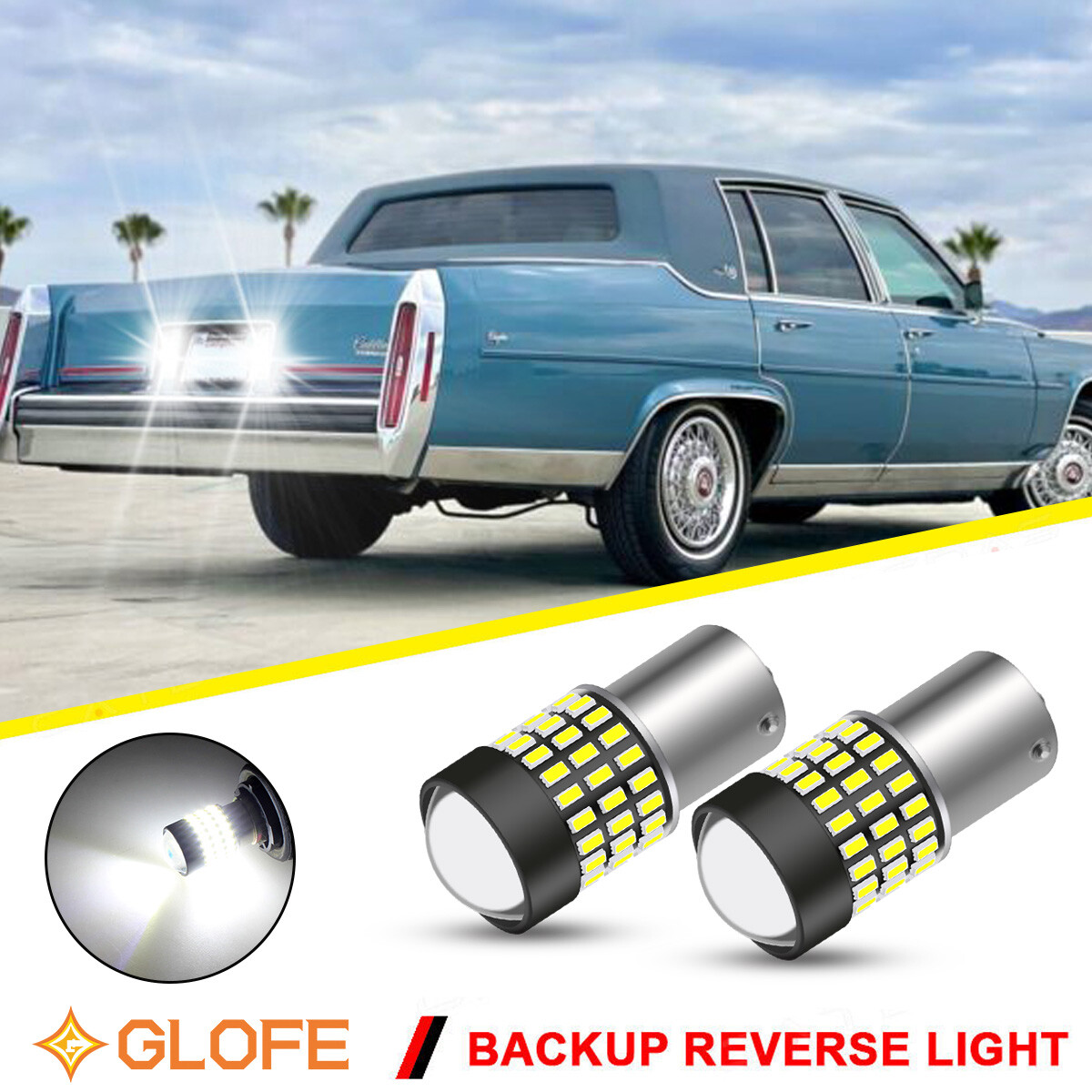 1156 P21W LED Backup Reverse Light Bulbs 6000K For Cadillac Brougham 1987-1992