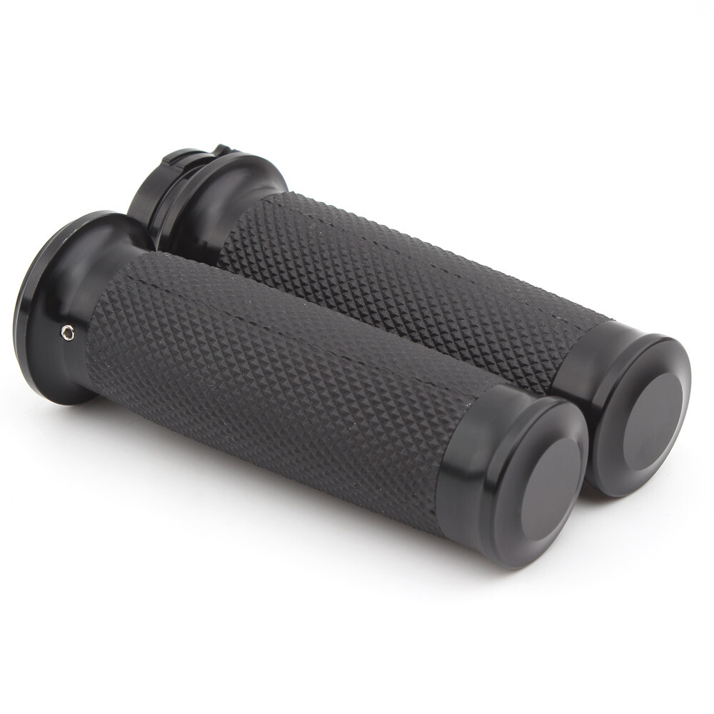 Pair Aluminum 1″ Black Handle Bar Hand Grips Fit For Harley Sportster Road King
