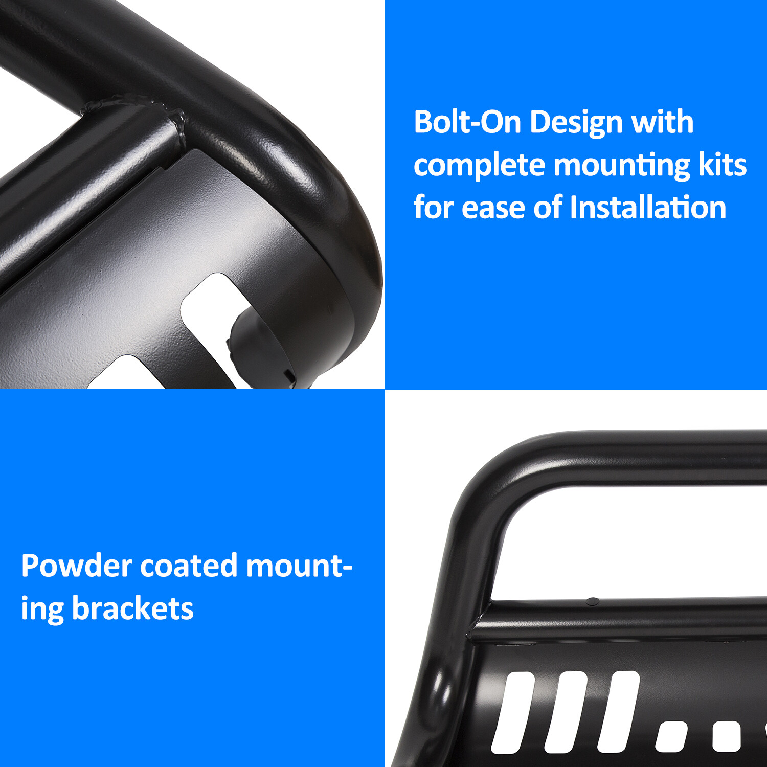 FOR 05-21 NISSAN FRONTIER PATHFINDER BLACK 3″ BULL BAR PUSH BUMPER GRILLE GUARD