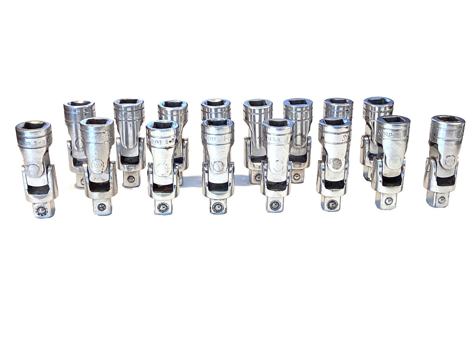 Snap On USA 1/2” Drive Universal Joint Chrome Swivel Socket Adapter 8L And S8