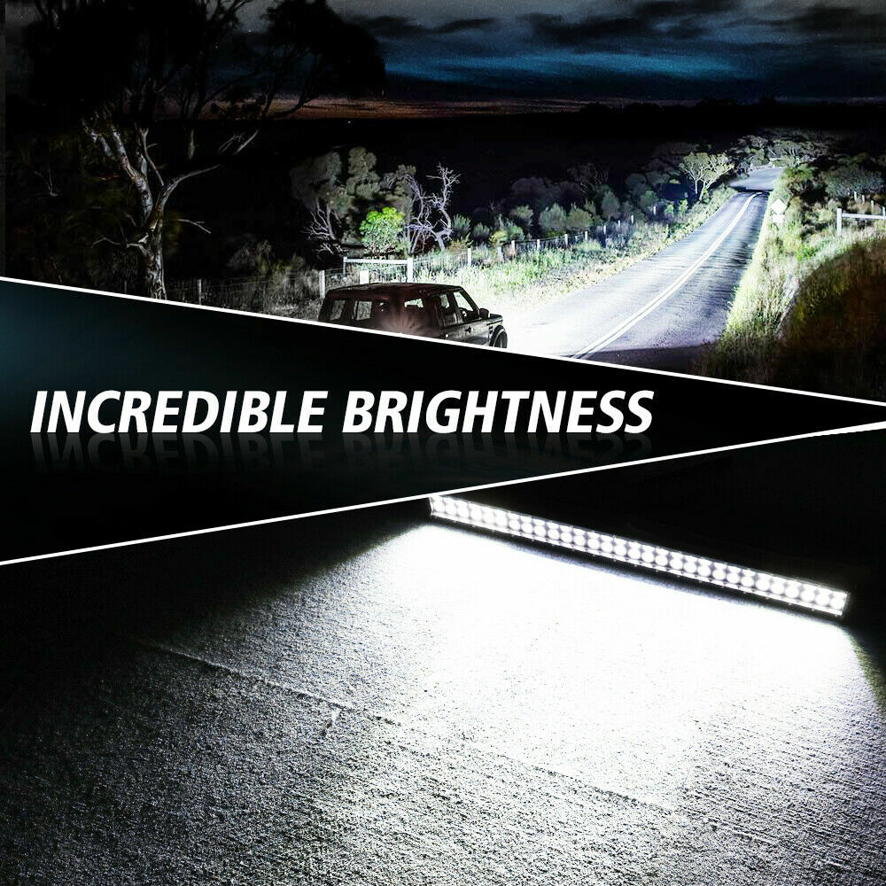 28″ inch Led Light Bar Dual Row Spot Flood Combo Work 4WD Truck SUV ATV Mounts