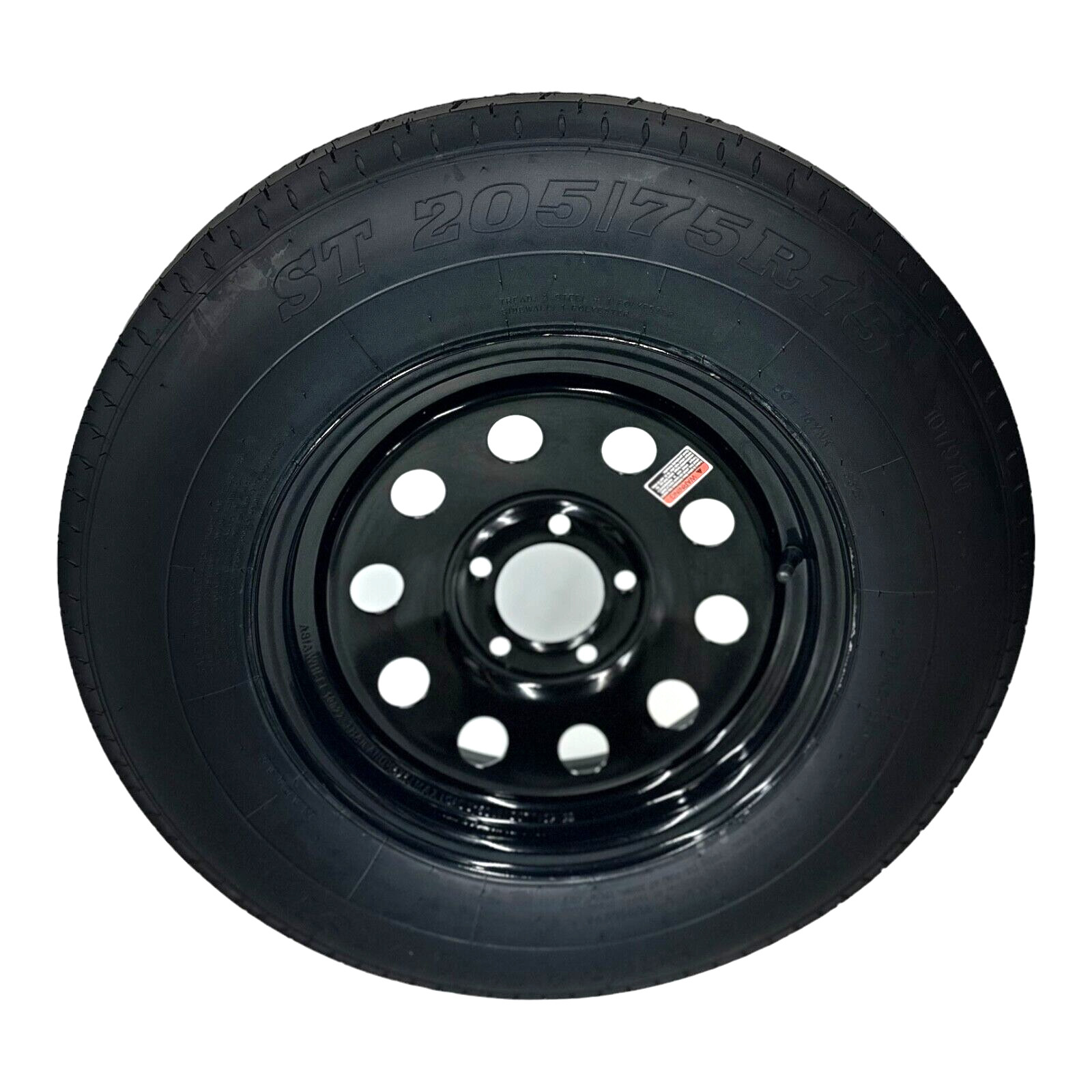 ST205/75R15 Radial Trailer Tire LRC 6 Ply 5 Lug 5×5″ Black Modular Wheel