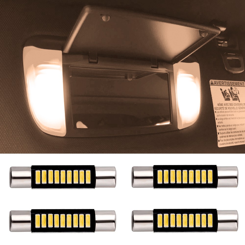 4x Warm White 6614F 6641 29MM LED Vanity Mirror Light Bulb Bright Sun Visor Lamp