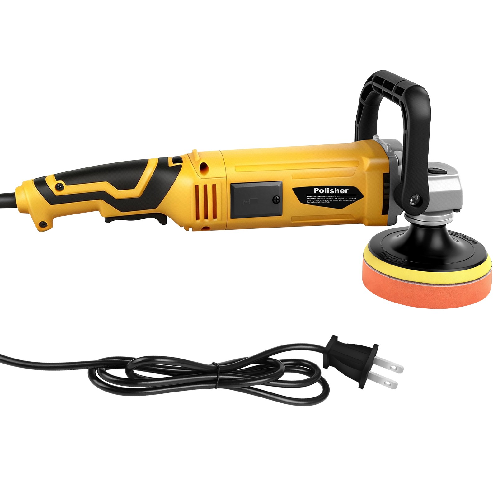 ✅Car Buffer Polisher Waxer 7Speed Rotary 5″ + 6″ Backing Plate Polishing Machine