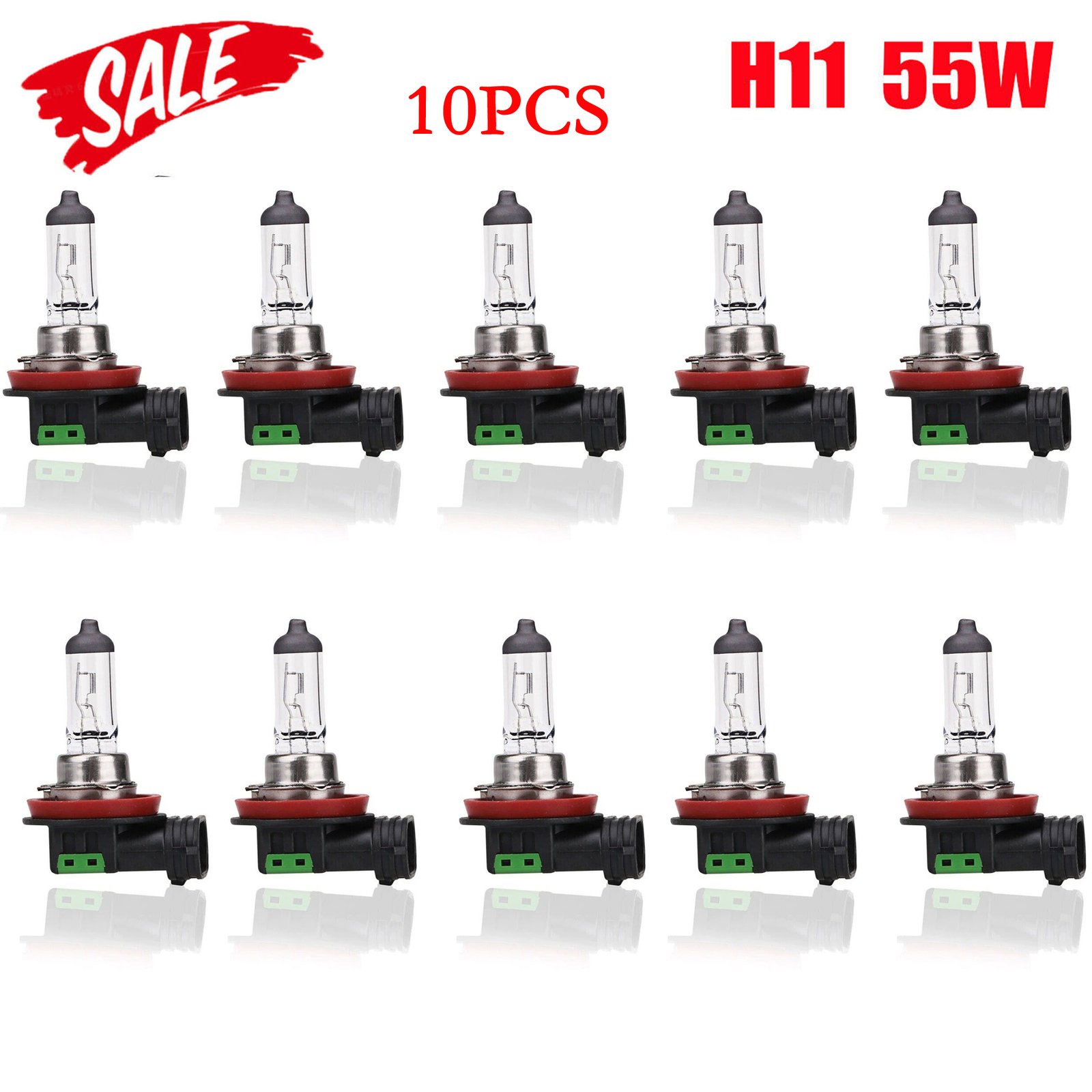 10pcs H11 12V 55W/Super Bright Ultra White Fog Halogen Bulb Car Head Light Lamp