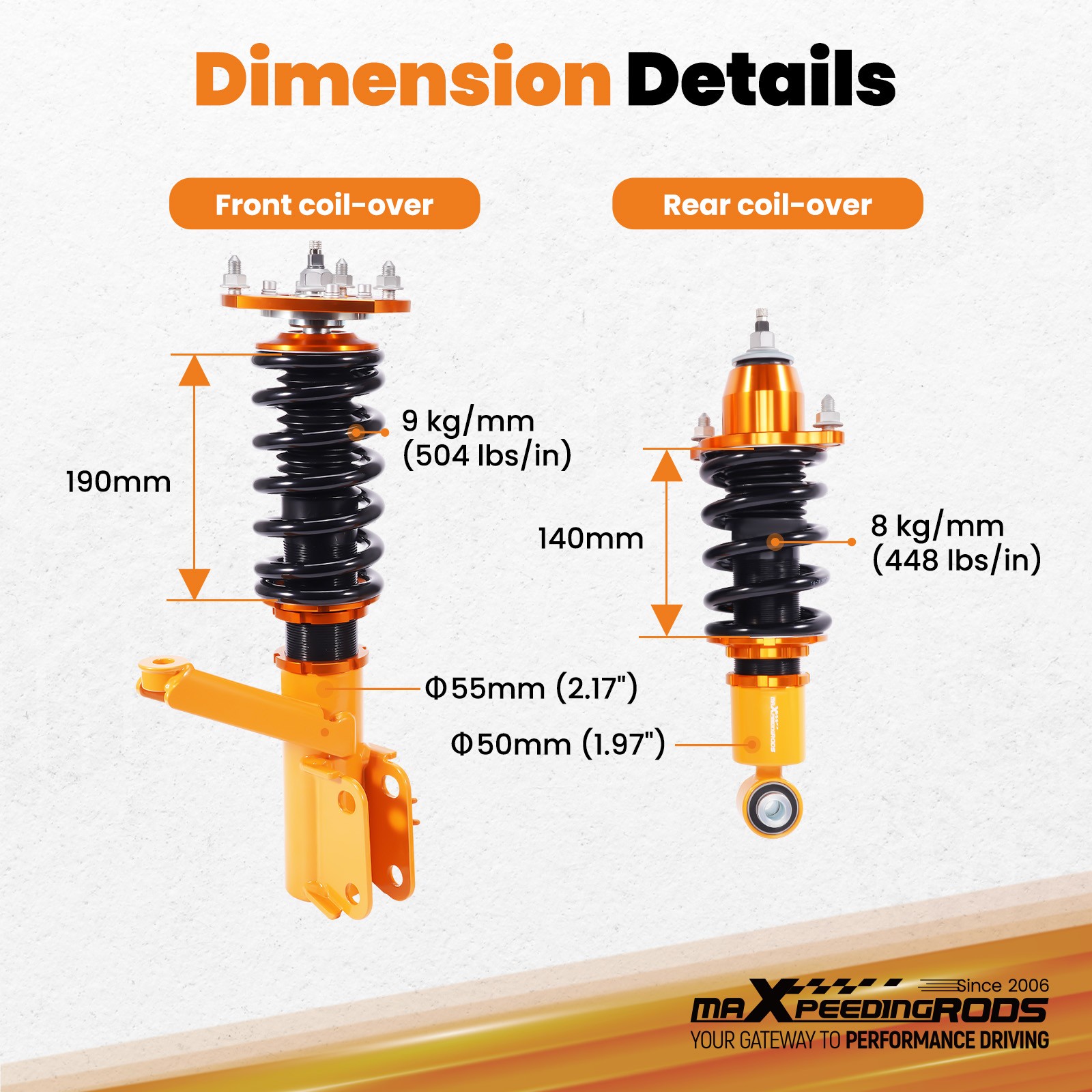MaXpeedingrods 24 Level Damper Coilovers Spring Kit for Honda Element 2003-2011