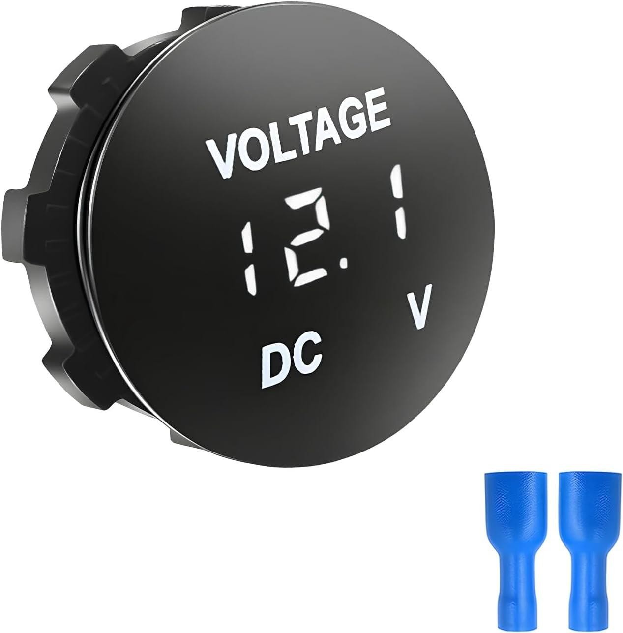 Dc 12v 24v Voltmeter Gauge, Mini Waterproof LED Digital Display Voltage Meter Wi
