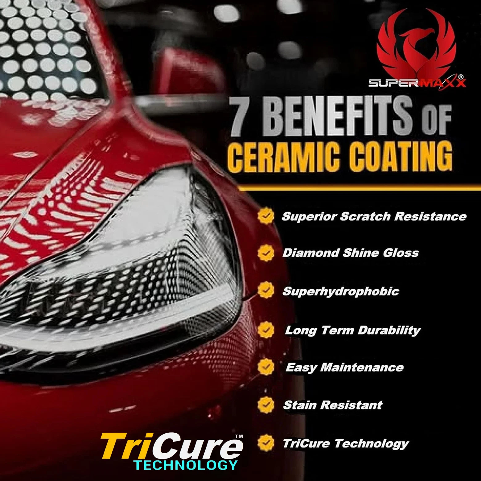 CERAMIC CAR COATING “5 YEAR TRICURE TECHNOLOGY” PAINT PROTECTION WET LOOK GLOSS