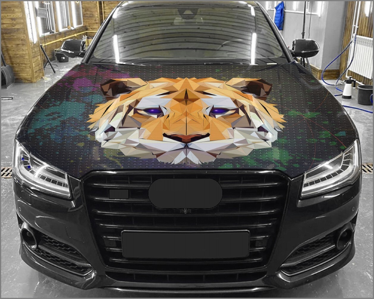 Car Hood Wrap Tiger Sticker Predator Abstract Art Color Custom Decal #6