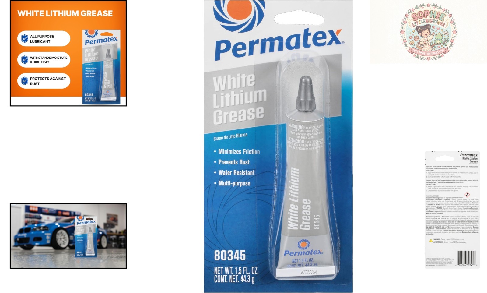 All-Purpose 1.5 oz. White Lithium Grease for Metal & Plastic Applications