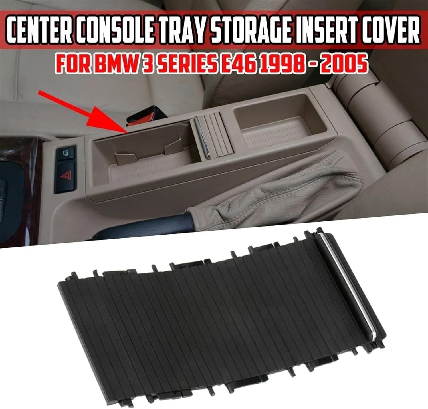 Console Sliding Cup Holder Cover Fit for BMW 3 Series E46 1998-2005 51167038333