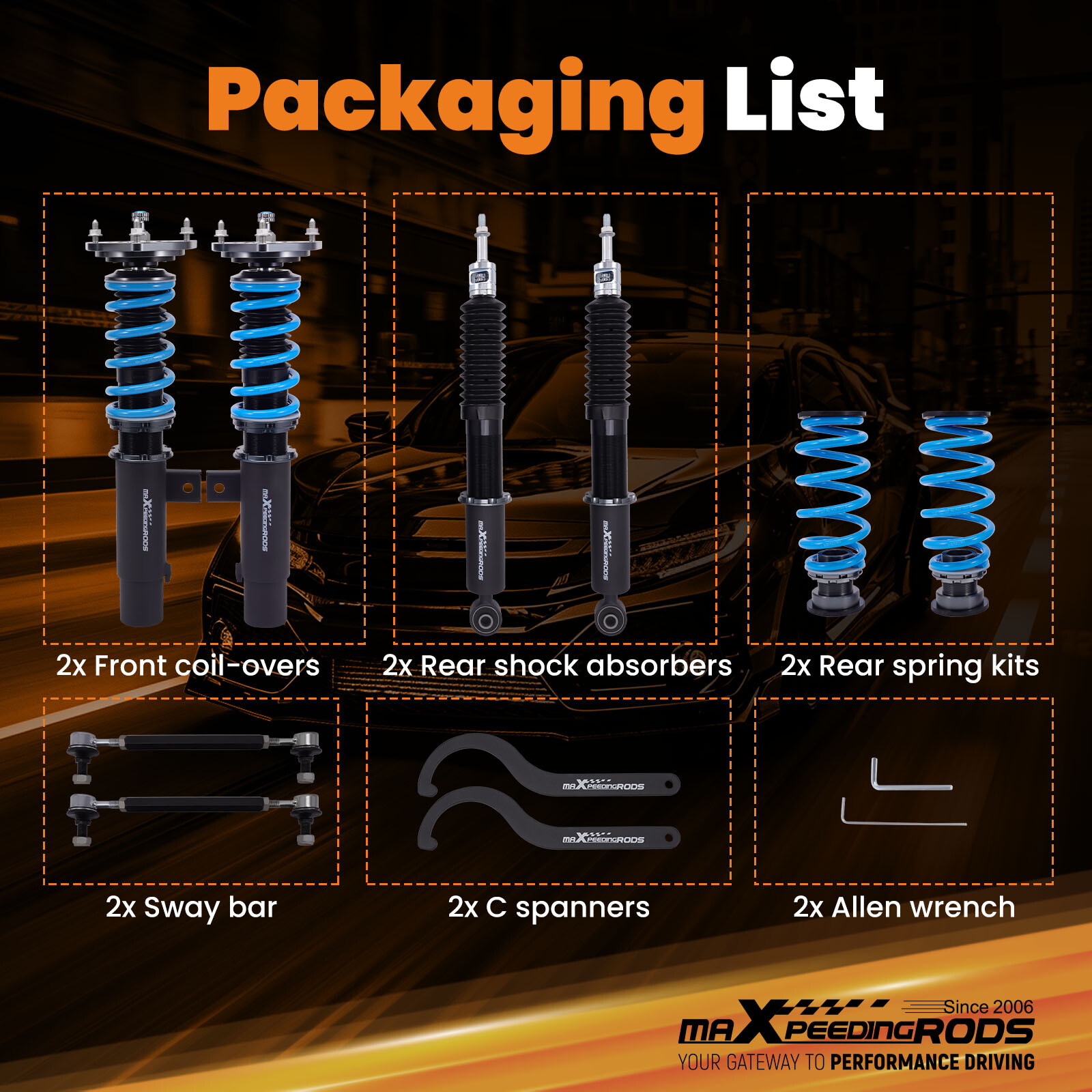 MaXpeedingrods T6 Coilovers Lowering Kit For Volkswagen Passat FWD / AWD 2012-16