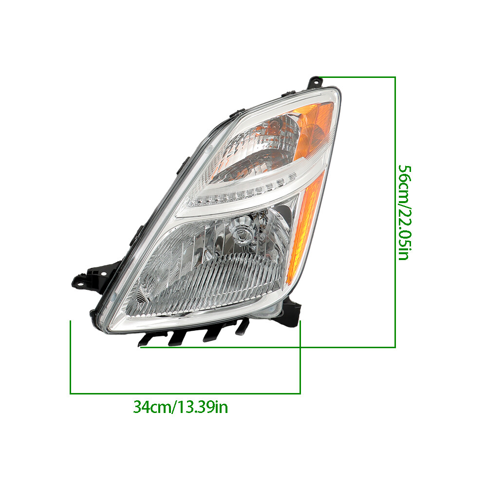 Headlamp Assembly Halogen Pair Right+Left Clear Fit For 2006-2009 Toyota Prius