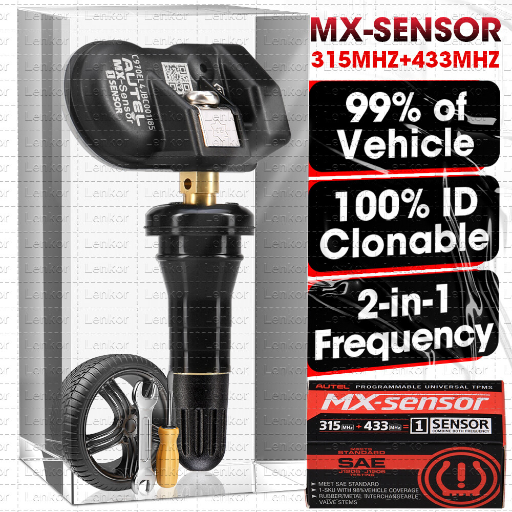 Autel TPMS Sensor MX-Sensor 315MHz + 433MHz Programmable Universal Rubber Valve