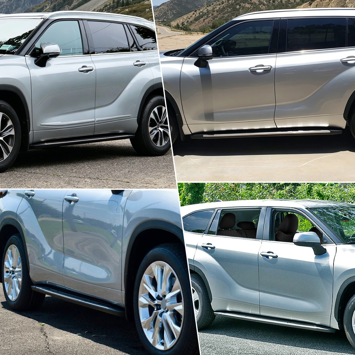 2X Running Boards Side Steps Nerf Bar For 2023 2024 2020-2026 Toyota Highlander