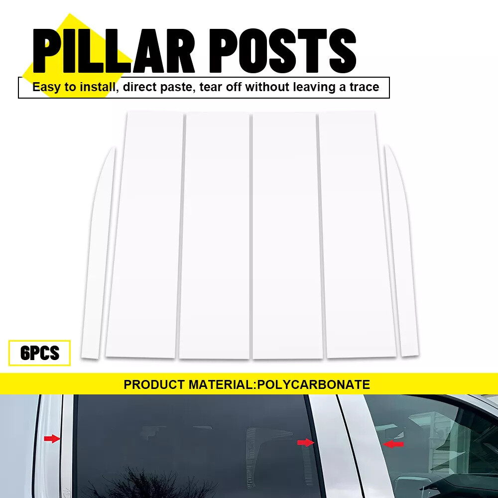 6x Chrome Pillar Posts Window Trim For 2019-2024 CHEVY Silverado GMC Sierra 1500