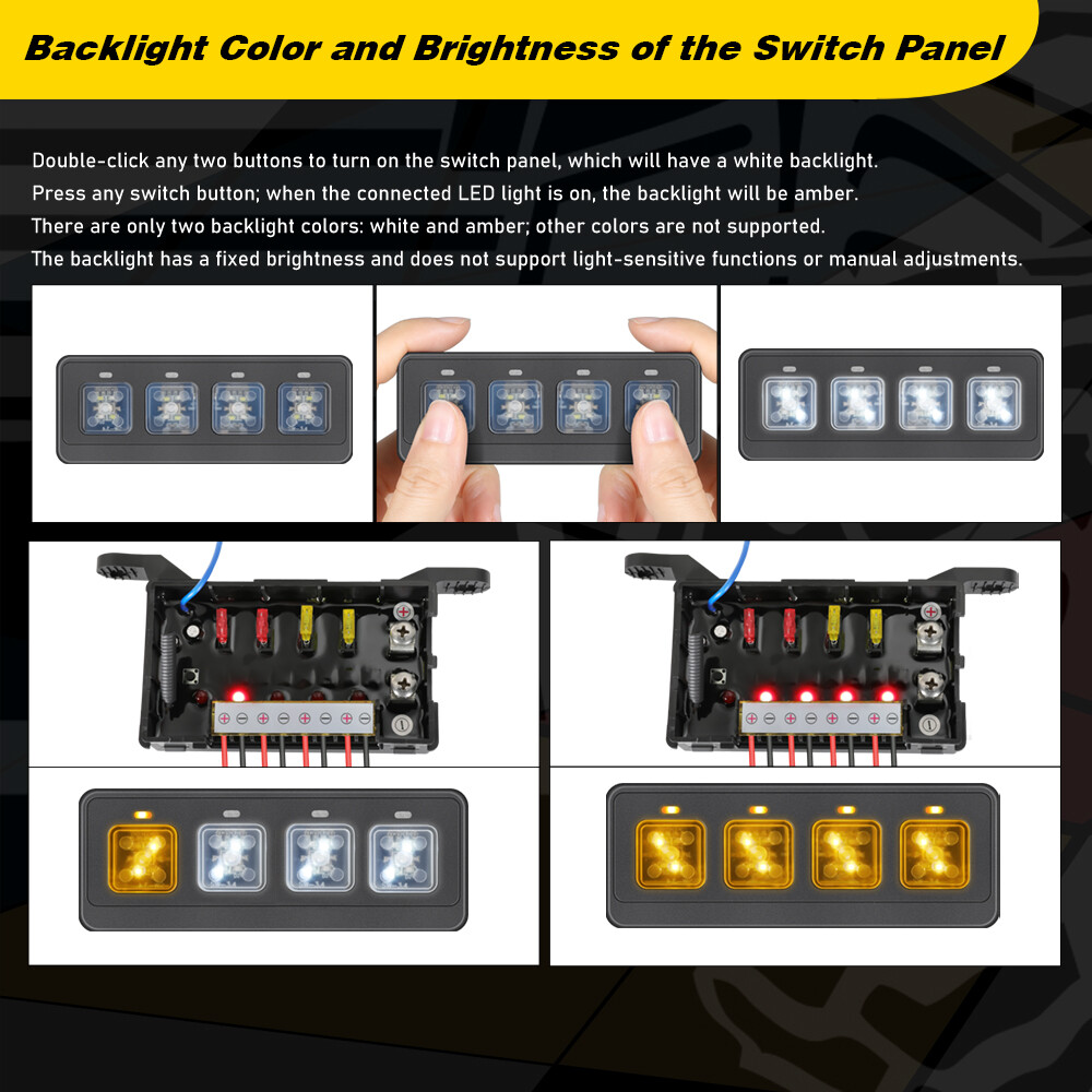 Wireless 4 Gang Switch Panel Circuit Control Relay System Pickup Truck SUV UTV