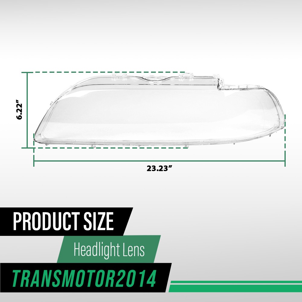 Fits 2000-2003 BMW 5 Series E39 Facelift Clear Headlight Lens Covers Left+Right