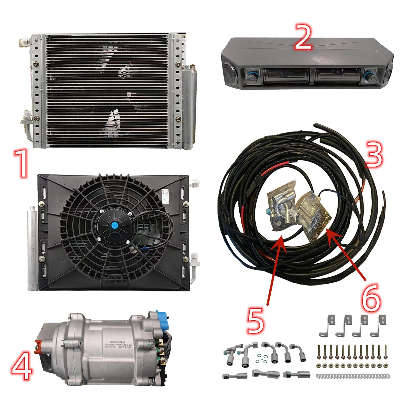 US 12V Underdash Electric Air Conditioner Only Cool AC Unit for Car Van