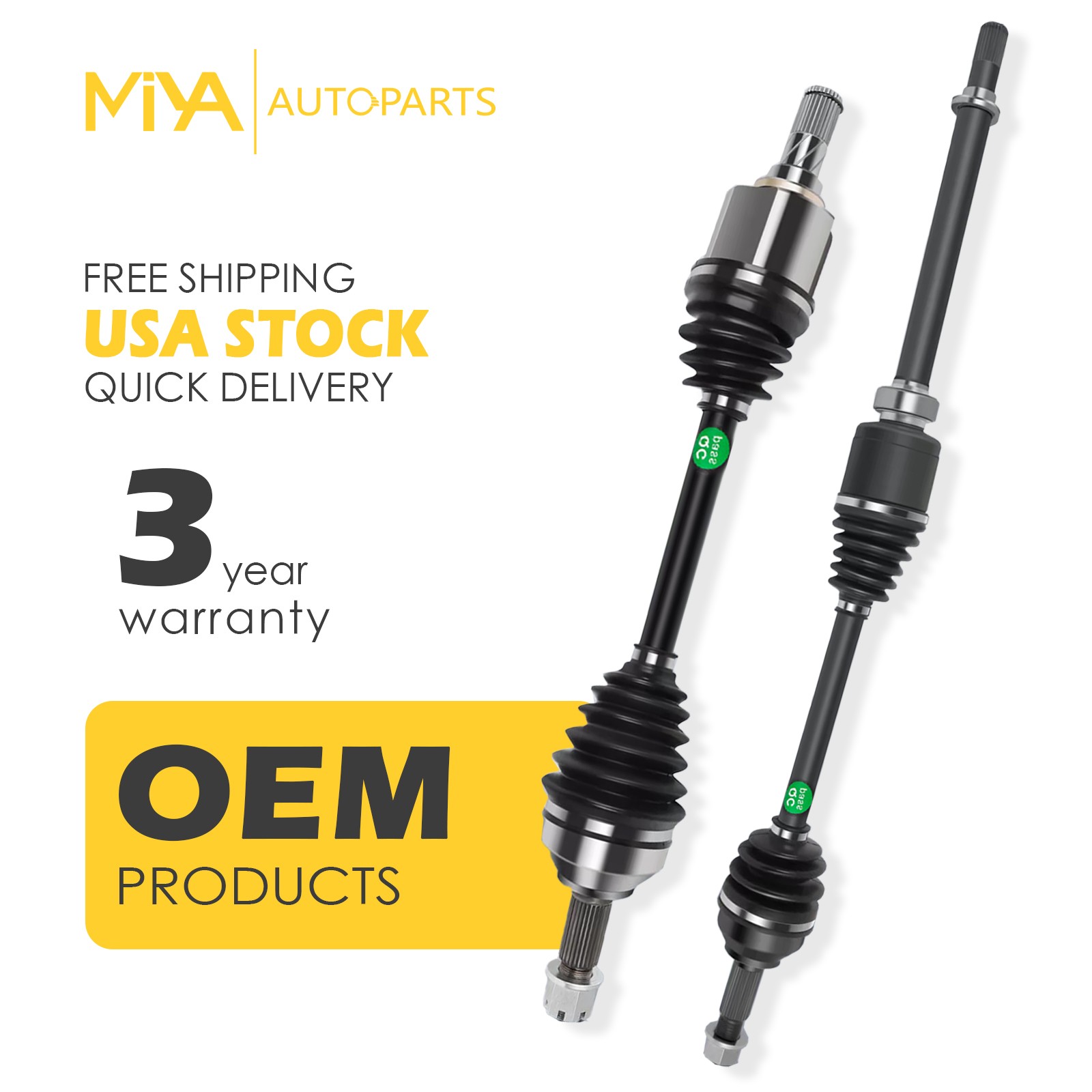 Set of 2 Front CV Axle Shafts For 2007-2013 Nissan Altima Automatic CVT FWD