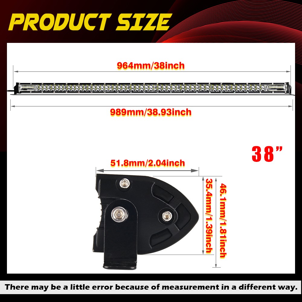 38″ Inch 1200W LED Light Bar Spot Flood Combo Off Road Driving Lights ATV 36″